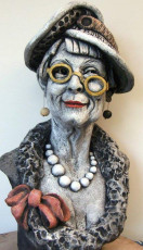 Kate French Sculpture Artist - Portrait Woman With Glasses