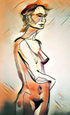 Nude sketch filtered - Artist Gaye Dell