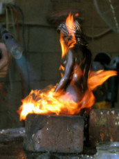 Catherine Anderson Sculpture Artist - Working Picture Flames