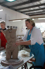 Kate French Sculpture Artist - Kate Working 2